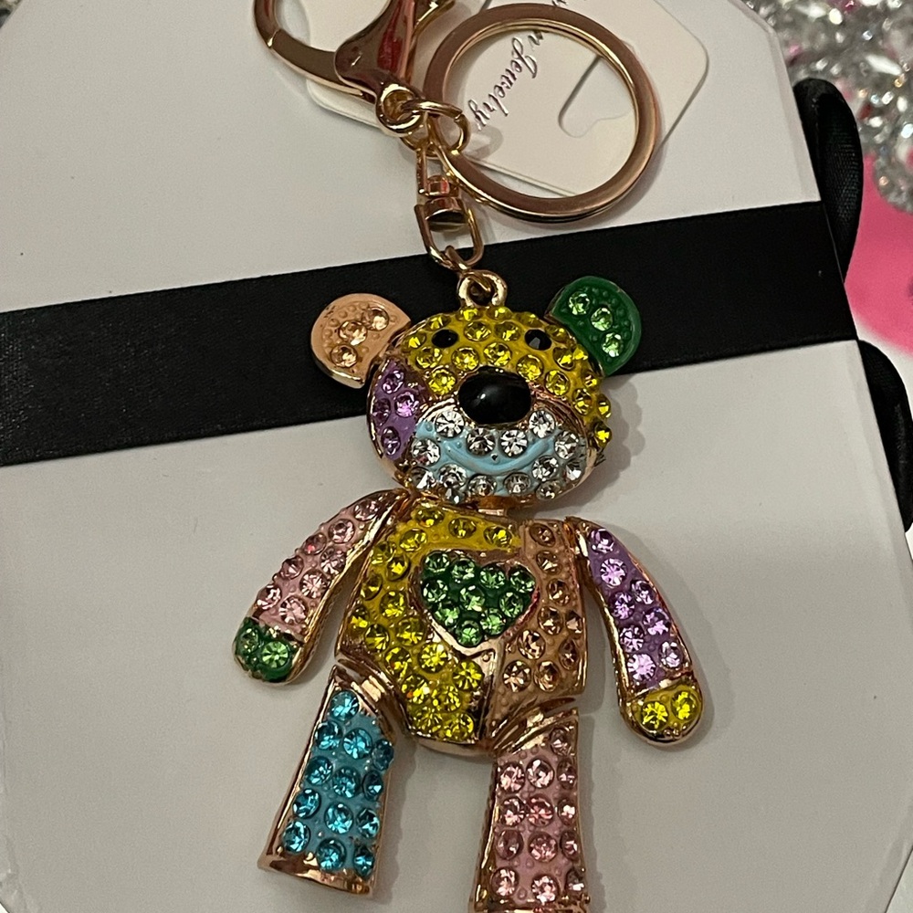 Valentines Patchwork Multi Colored Rhinestone Bea… - image 2